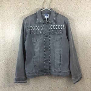 Diane Gilman Grey Denim Jacket, S